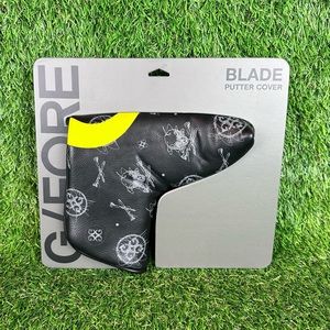 NEW G/FORE Skulls & Tees Golf Blade Putter Headcover Black Yellow G4AF22A68